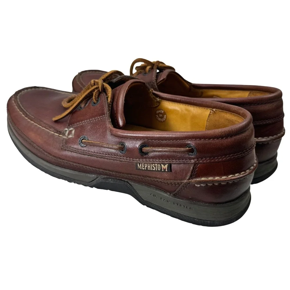 Mephisto Spinnaker Boat Shoes Mens 9.5 Brown Leather Air-Bag System Loafer